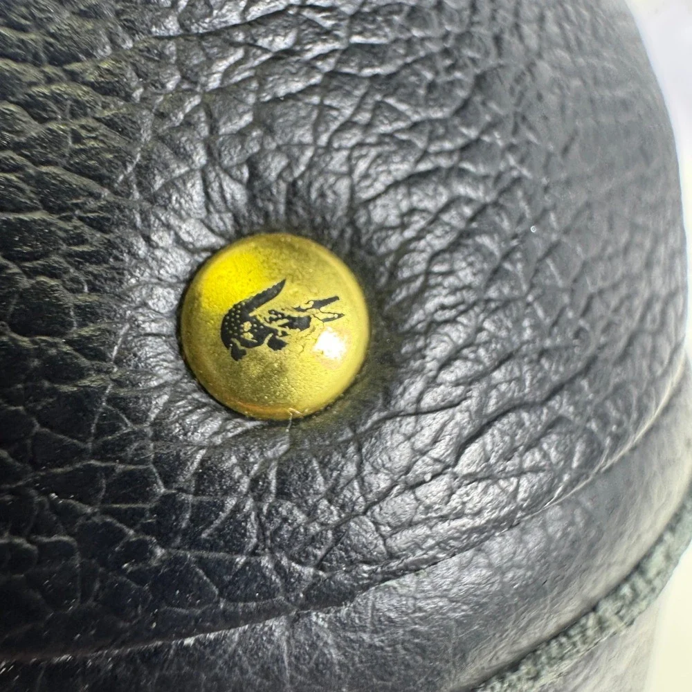 Lacoste Mens Black Leather Boat Shoes Low Top Sneakers‎ Gold Logo Moc Toe 10